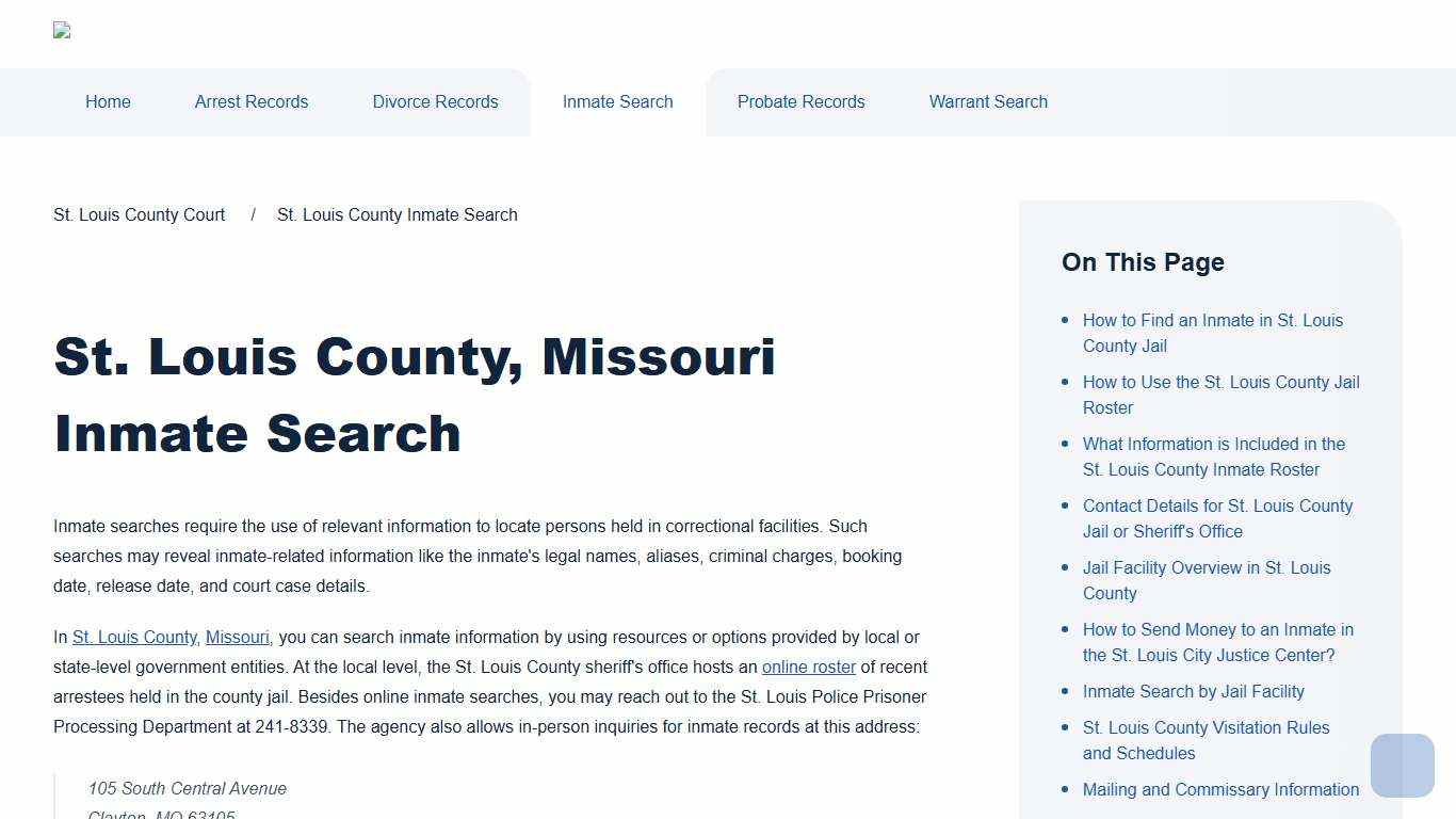 St. Louis County Inmate Search St. Louis County Court